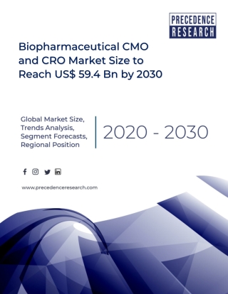 Biopharmaceutical CMO and CRO Market Size to Reach US$ 59.4 Bn by 2030