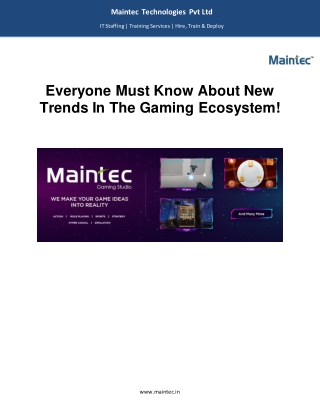 Gaming Market Trends - Maintec