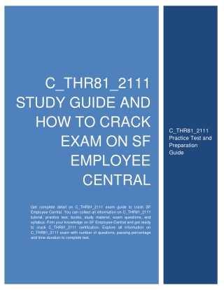 C_THR81_2111 Study Guide and How to Crack Exam on SF Employee Central