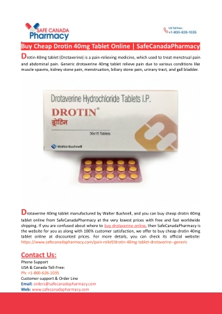 Buy Cheap Drotin 40mg Tablet Online