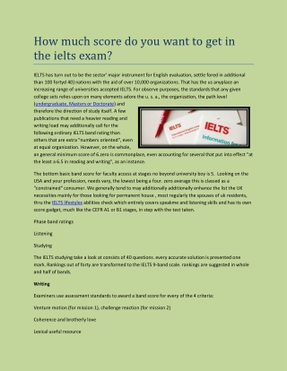 How much score do you want to get in the ielts exam?