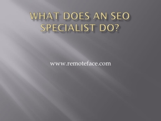 What Does an SEO Specialist Do