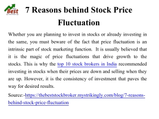 7 Reasons behind Stock Price Fluctuation