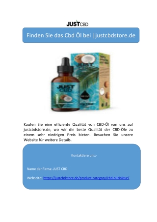 Finden Sie das Cbd Öl bei |justcbdstore.de