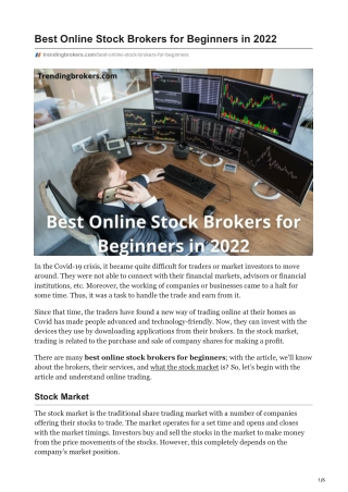 Best Online Stock Brokers for Beginners in 2022