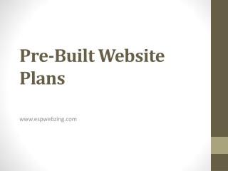 Pre-Built Website Plans