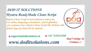 Myntra Readymade Clone Script - DOD IT Solutions