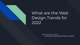 What are the Web Design Trends for 2022