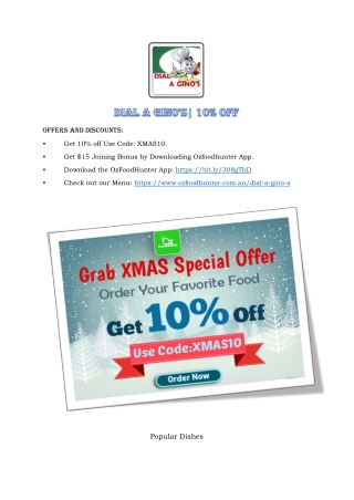 Dial A Gino's| 10% off