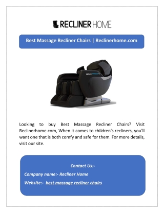 Best Massage Recliner Chairs | Reclinerhome.com