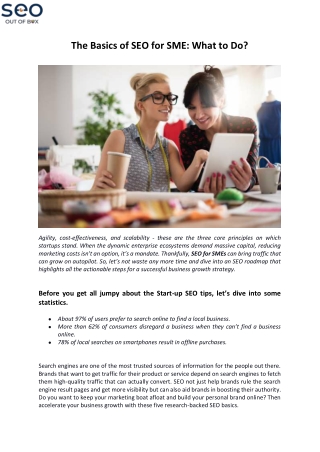 SEO Out of the Box - The Basics of SEO for SME: What to Do?