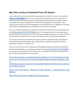 Best limo service in Cleveland from CLE Airport-converted