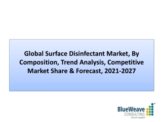 surface disinfectant market Growth 2021