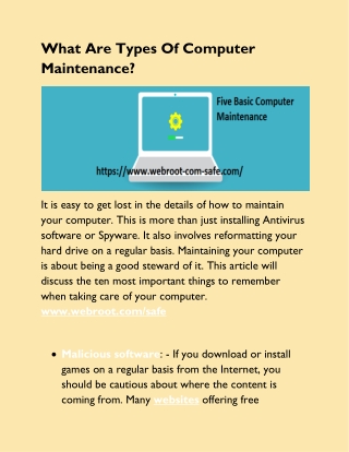 What Are Types Of Computer Maintenance