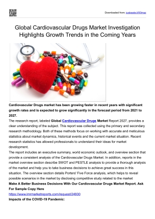 Global Cardiovascular Drugs Market Investigation Highlights Growth Trends in the