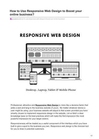 How to Use Responsive Web Design to Boost your online business?