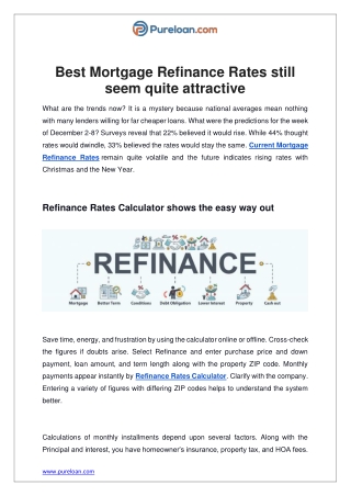 Best Mortgage Refinance Rates still seem quite attractive-5