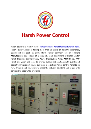 Harsh Power Control | Power Control Panel Manufacturer in Delhi