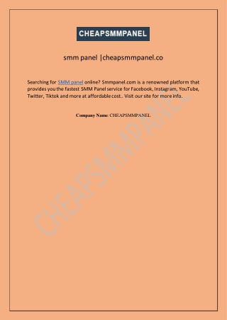 smm panel |cheapsmmpanel.co