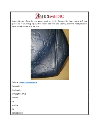 purse repair near me  Shoemedic.com