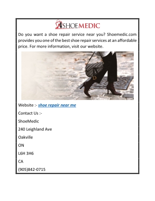 Shoe repair near me  Shoemedic.com