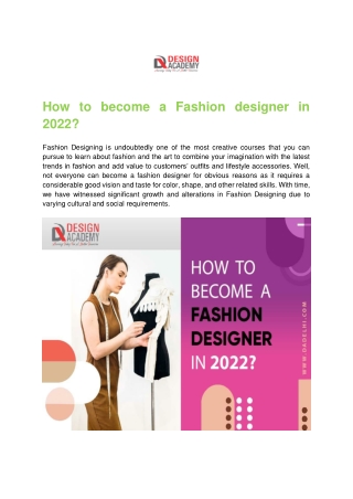 How to become a Fashion designer in 2022