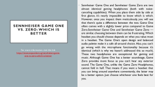 Sennheiser Game One Vs. Zero: Which Is Better