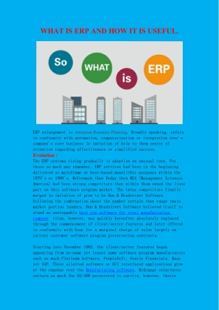 WHAT IS ERP AND HOW IT IS USEFUL.