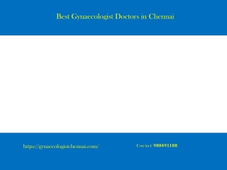 Best gynaecologist doctors in Chennai