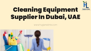 Cleaning Equipment Supplier In Dubai, UAE