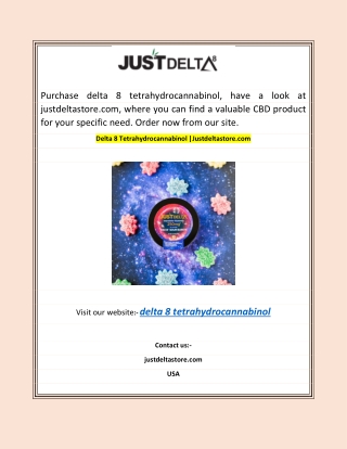 Delta 8 Tetrahydrocannabinol |Justdeltastore.com