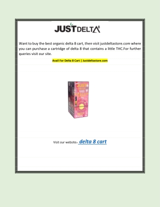 Avail For Delta 8 Cart | Justdeltastore.com
