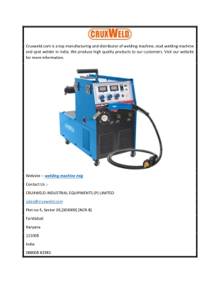 welding machine mig  cruxweld.com