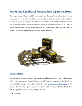 Marketing Benefits of Personalized Cigarette Boxes