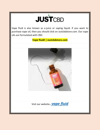 Vape fluidl | Justcbdstore.com