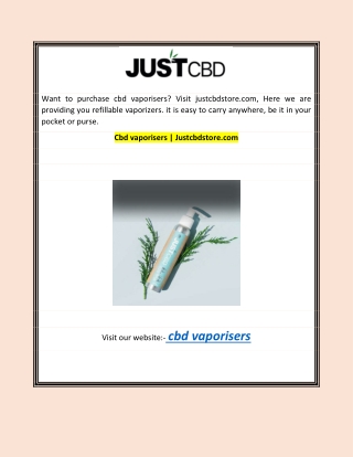 Cbd vaporisers | Justcbdstore.com