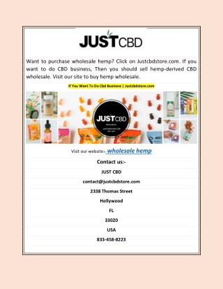 If You Want To Do Cbd Business | Justcbdstore.com