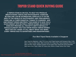 Tripod Stand Quick Buying Guide