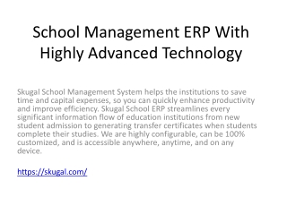 School Management ERP With Highly Advanced Technology