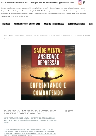 SAUDE MENTAL - ENFRENTANDO E COMBATENDO A ANSIEDADE E A DEPRESSAO   BONUS _ Cursos On-Line EaD