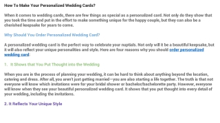 How To Make Your Personalized Wedding Cards