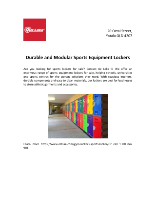 Durable and Modular Sports Equipment Lockers