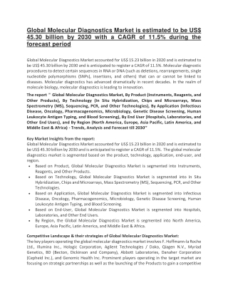 Global Molecular Diagnostics Market