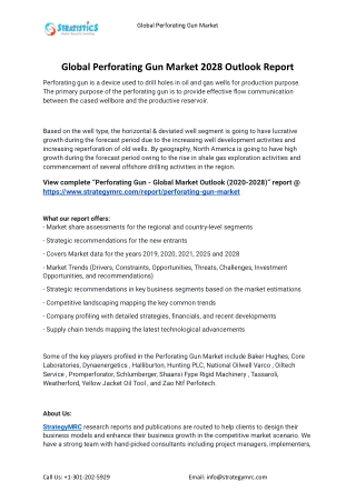 2021 Perforating Gun Industry Global Analysis Report
