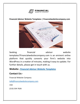 Financial Advisor Website Templates | Financialwebsitecompany.com