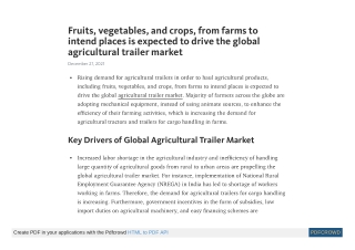 Agricultural Trailer Market Trends and Research Insights by 2027