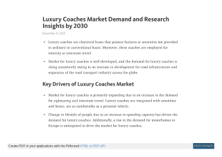 Luxury Coaches Market Demand and Research Insights by 2030