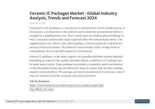 Ceramic IC Packages Market - Global Industry Analysis, Trends and Forecast 2016 - 2024