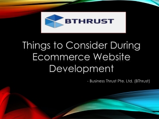 Things to Consider During Ecommerce Website Development