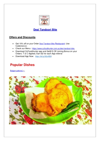 5% Off - Desi Tandoori Bite Shepparton Menu, VIC